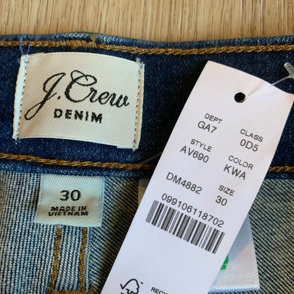 J. Crew 9" High-Rise Toothpick Skinny Jeans in Kent Wash Size 30 - Picture 7 of 8